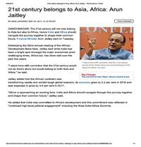 21st century belongs to Asia, Africa: Arun Jaitley