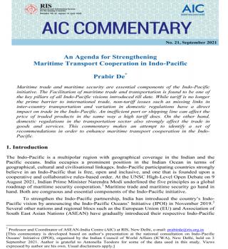 An Agenda for Strengthening Maritime Transport Cooperation in Indo-Pacific