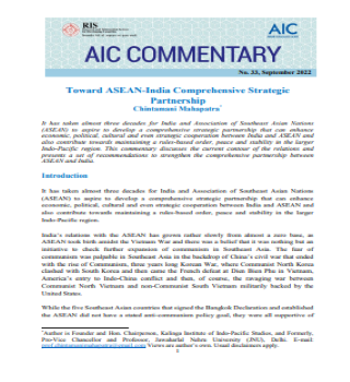 Toward ASEAN-India Comprehensive Strategic Partnership